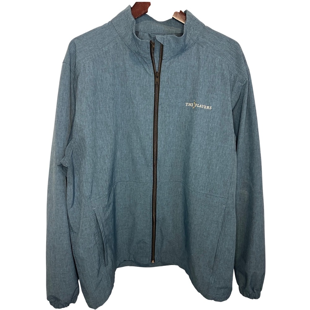 Greg Norman Golf Jacket Mens XL Blue Excellent The Players Windbreaker Zip